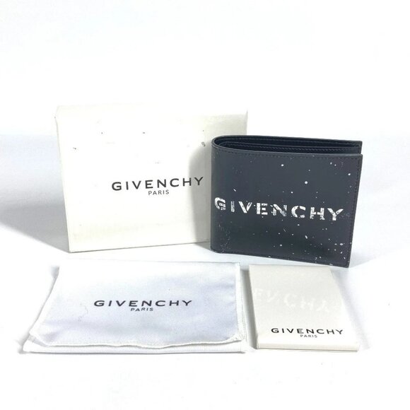 GIVENCHY logo wallet Compact wallet Folded wallet Leather Black/White - Picture 13 of 13